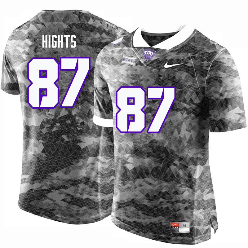 Men #87 TreVontae Hights TCU Horned Frogs College Football Jerseys-Gray - Click Image to Close